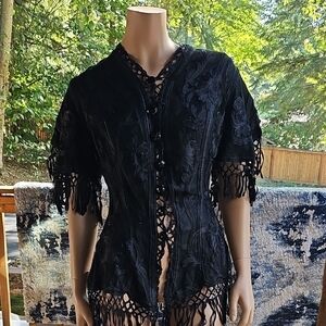 Elegant Black Lace Women Top